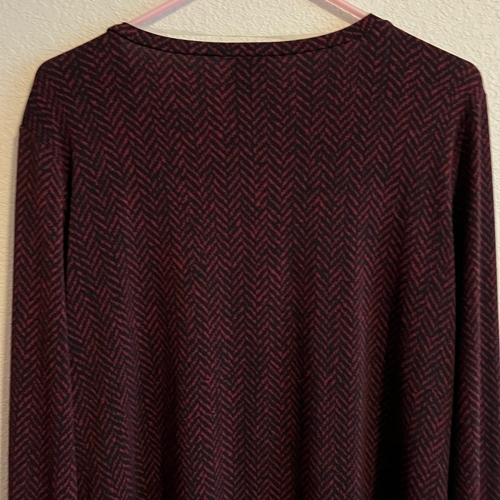 Red and Black Worthington Long Sleeve Top Size Large - Picture 6 of 7